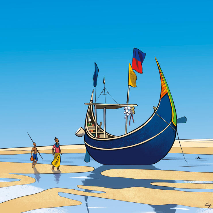 Projet d'illustrations : Bateaux lunes